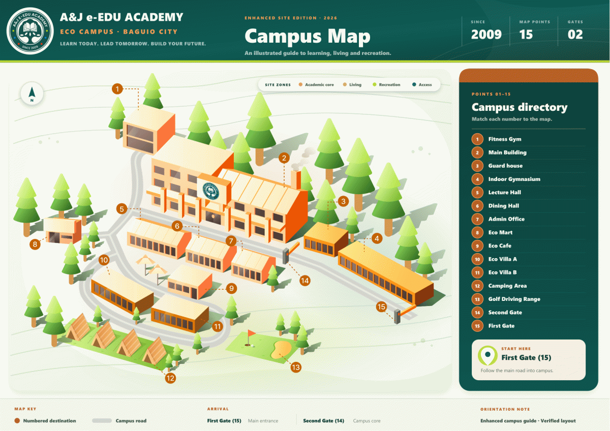 خريطة حرم A&J e-Edu Academy في باقيو